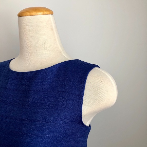 Like-New LOFT Blue Ruffle-Hem Sleeveless Dress - Picture 3 of 11